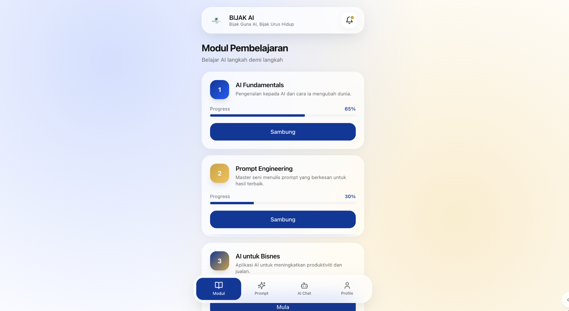 Bijak AI App — Mobile Learning App